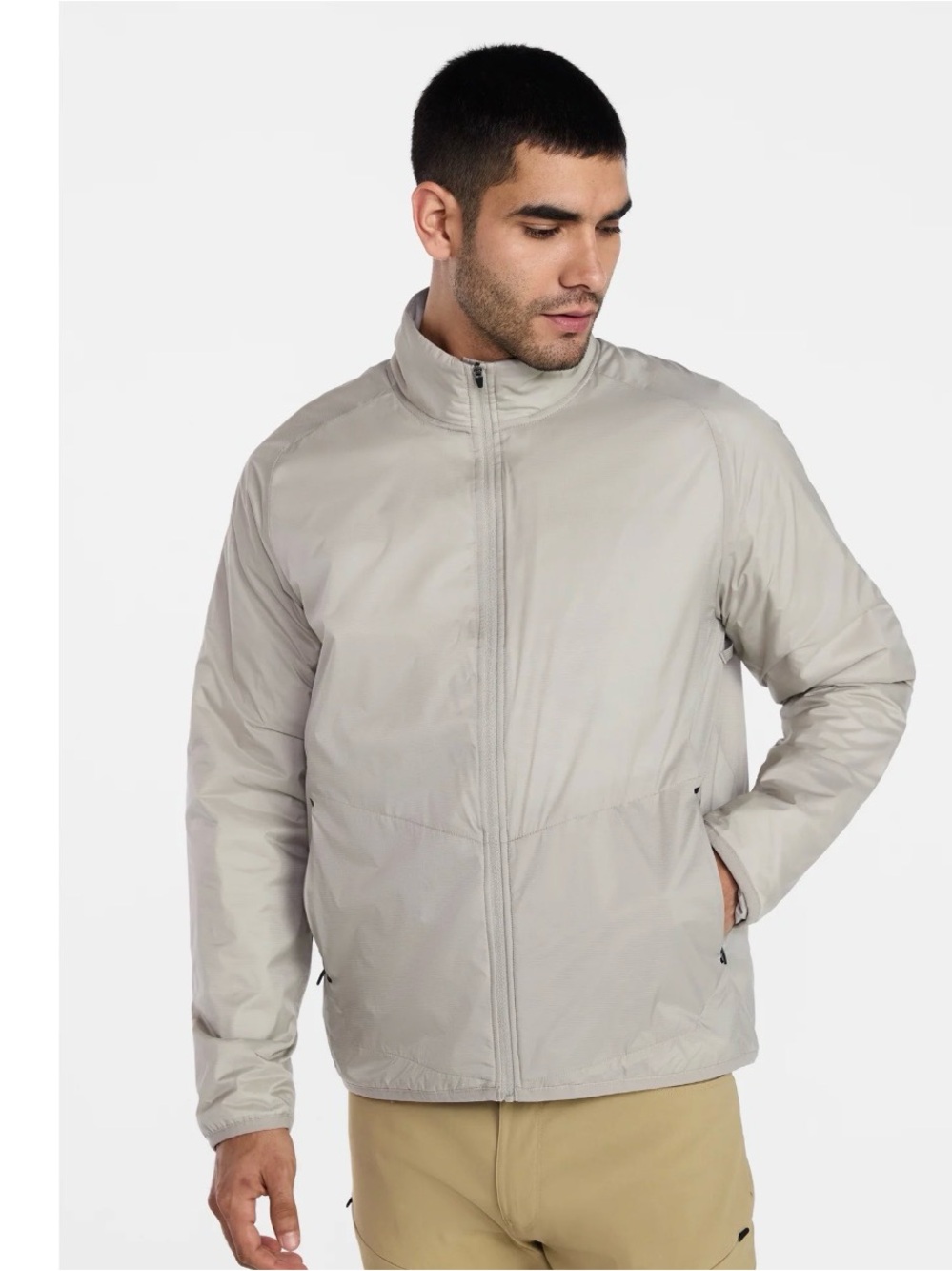Light insulated nylon zip jacket
